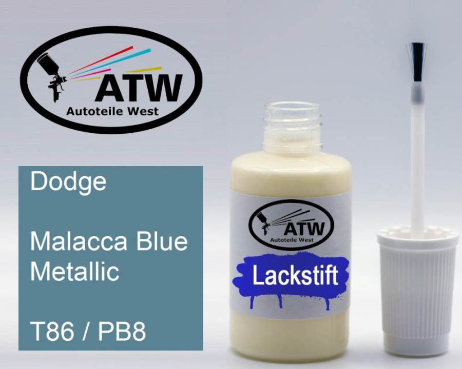 Dodge, Malacca Blue Metallic, T86 / PB8: 20ml Lackstift, von ATW Autoteile West.